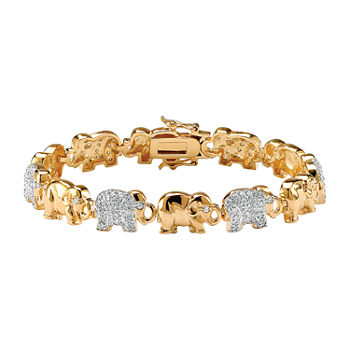 DiamonArt® 18K Gold Over Brass 8 Inch Ankle Bracelet