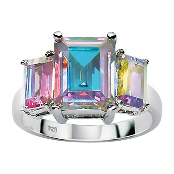 DiamonArt® Womens 5 1/2 CT. T.W. Multi Color Cubic Zirconia Sterling Silver Cocktail Ring