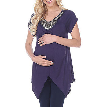 White Mark-Maternity 'Myla' Embellished Tunic