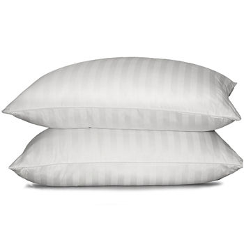 Blue Ridge Home Fashions 350 Thread Count Damask Stripe White Down Pillow
