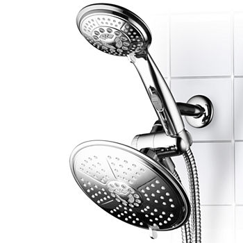 DreamSpa® Ultra-Luxury 38-setting 3-way RainfallShower Combo with Patented ON/OFF Pause Switch and5-ft. to7-ft. Stretchable Stainless Steel Hose /Premium Chrome