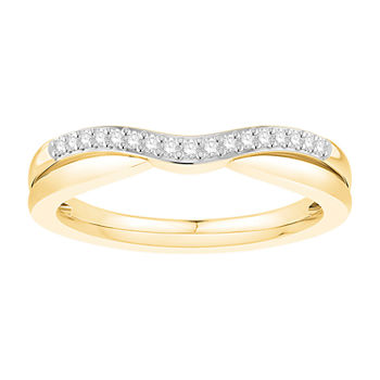 1/10 CT. T.W. Genuine White Diamond 10K Gold Curved Wedding Band