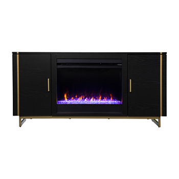 Oyglass Color Changing Electric Fireplace TV Stand