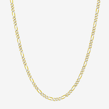 10K Gold Two-Tone 18-20" Hollow Figaro Chain