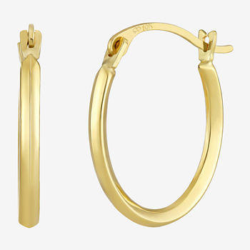10K Gold 15mm Round Hoop Earrings