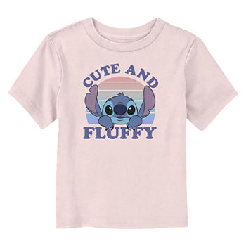 Disney Collection Toddler Girls Crew Neck Stitch Short Sleeve Graphic T-Shirt