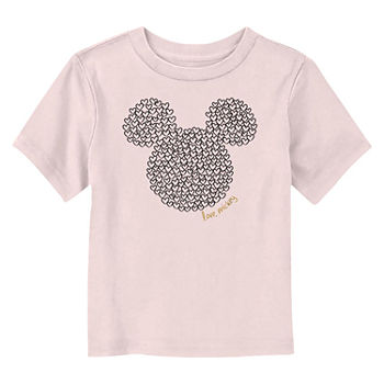 Disney Collection Toddler Girls Crew Neck Mickey Mouse Short Sleeve Graphic T-Shirt