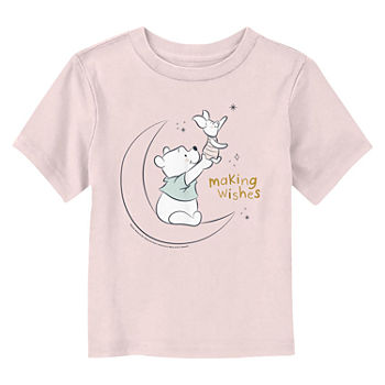 Disney Collection Toddler Girls Crew Neck Winnie The Pooh Short Sleeve Graphic T-Shirt