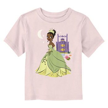 Disney Collection Toddler Girls Crew Neck Princess & The Frog Short Sleeve Graphic T-Shirt