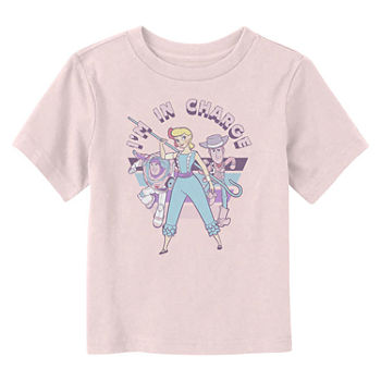 Disney Collection Toddler Girls Crew Neck Toy Story Short Sleeve Graphic T-Shirt