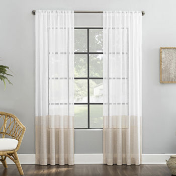 Clean Window Ceni Light-Filtering Rod Pocket Single Curtain Panel