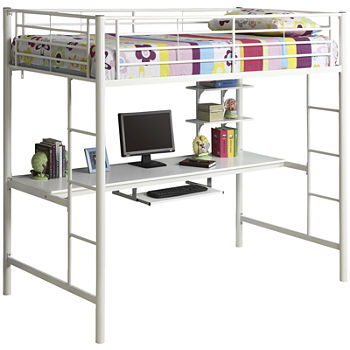Pearson Twin Loft Bed Over Workstation