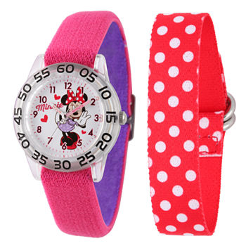 Disney Minnie Mouse Girls Pink Strap Watch W002159