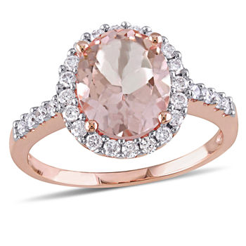 Pink Morganite 10K Gold Engagement Ring