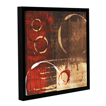 Brushstone Grunged Red Revolution I Gallery Wrapped Floater-Framed Canvas Wall Art