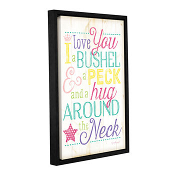 Brushstone I Love You A Bushel And A Peck Girl Gallery Wrapped Floater-Framed Canvas Wall Art