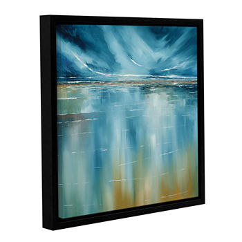 Brushstone Seascape Gallery Wrapped Floater-FramedCanvas Wall Art