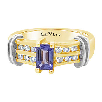 LIMITED QUANTITIES! Le Vian Grand Sample Sale™ Ring featuring Blueberry Tanzanite® 1/4 CT. T.W. Vanilla Diamonds® set in 14K Two Tone Gold