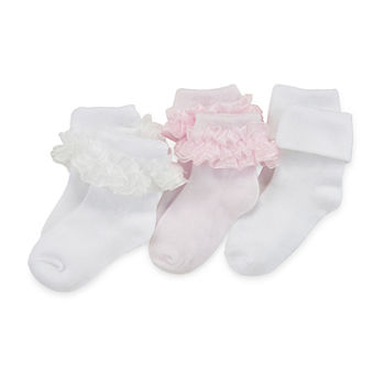 Jacques Moret Toddler Girls 3 Pair Turncuff Socks