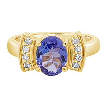 LIMITED QUANTITIES! Le Vian Grand Sample Sale™ Ring featuring Blueberry Tanzanite® 1/6 CT. T.W. Vanilla Diamonds® set in 14K Honey Gold™