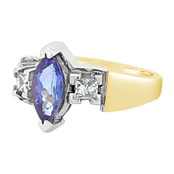 LIMITED QUANTITIES! Le Vian Grand Sample Sale™ Ring featuring Blueberry Tanzanite® 1/3 CT. T.W. Vanilla Diamonds® set in 18K Two Tone Gold