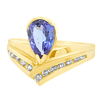 LIMITED QUANTITIES! Le Vian Grand Sample Sale™ Ring featuring Blueberry Tanzanite® 1/4 CT. T.W. Vanilla Diamonds® set in 14K Honey Gold™