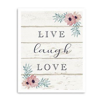 Live Laugh Love Shabby Chic Giclee Canvas Art