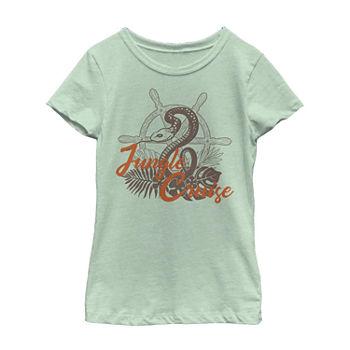 Jungle Cruise Snake Little & Big Girls Crew Neck Short Sleeve Graphic T-Shirt