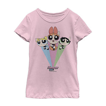 Little & Big Girls Crew Neck Powerpuff Girls Short Sleeve Graphic T-Shirt