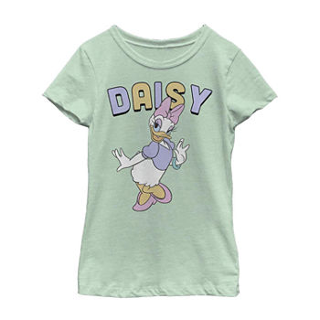 Daisy Little & Big Girls Crew Neck Mickey and Friends Mickey Mouse Minnie Mouse Short Sleeve Graphic T-Shirt
