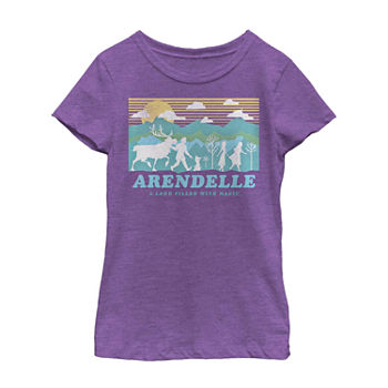 Arendelle Little & Big Girls Crew Neck Frozen Short Sleeve Graphic T-Shirt