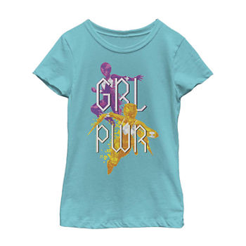 Little & Big Girls Crew Neck Power Rangers Short Sleeve Graphic T-Shirt