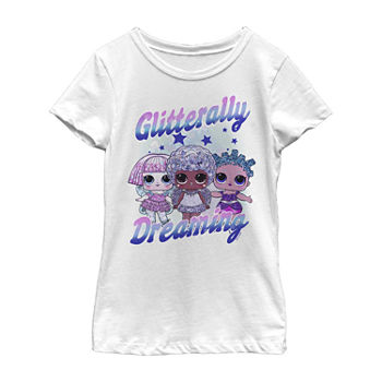 Little & Big Girls Crew Neck LOL Short Sleeve Graphic T-Shirt
