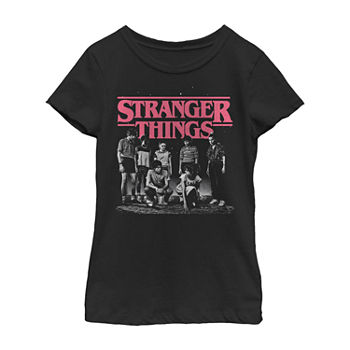 Stranger Things Little & Big Girls Crew Neck Short Sleeve Graphic T-Shirt