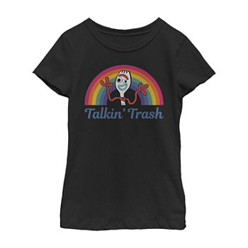 Talkin Trash Little & Big Girls Crew Neck Toy Story Short Sleeve Graphic T-Shirt