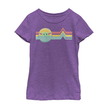 Rainbow Child Little & Big Girls Crew Neck Star Wars Short Sleeve Graphic T-Shirt