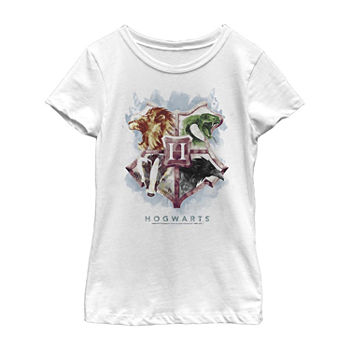 Hogwarts Little & Big Girls Crew Neck Harry Potter Short Sleeve Graphic T-Shirt