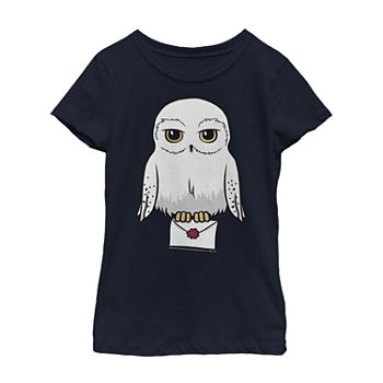 Hedwig Little & Big Girls Crew Neck Harry Potter Short Sleeve Graphic T-Shirt