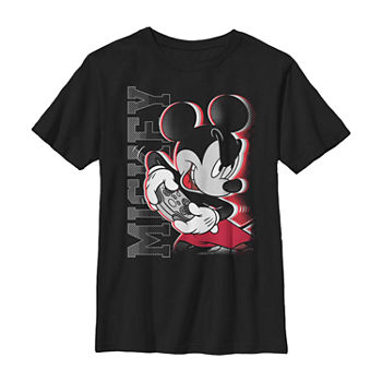 Little & Big Boys Crew Neck Mickey and Friends Mickey Mouse Short Sleeve Graphic T-Shirt