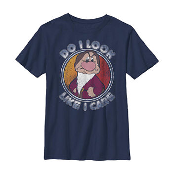 Grumpy Little & Big Boys Crew Neck Princess Short Sleeve Graphic T-Shirt