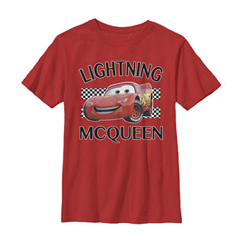 Lightning Mcqueen Little & Big Boys Crew Neck Cars Short Sleeve Graphic T-Shirt