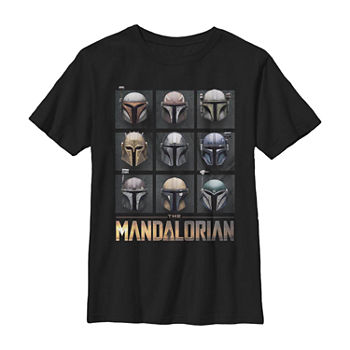 Mandalorian Little & Big Boys Crew Neck Star Wars Short Sleeve Graphic T-Shirt