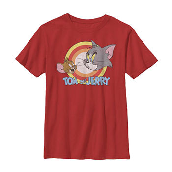 Tom And Jerry Little & Big Boys Crew Neck Short Sleeve Graphic T-Shirt