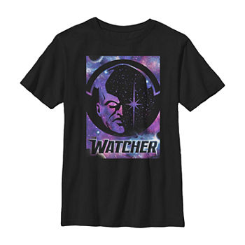 The Watcher Little & Big Boys Crew Neck Marvel Short Sleeve Graphic T-Shirt