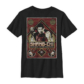 Shang Chi Little & Big Boys Crew Neck Marvel Short Sleeve Graphic T-Shirt