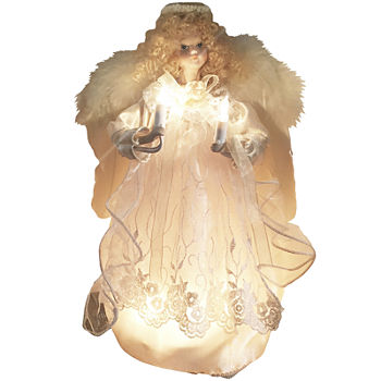 Kurt Adler 12" Ivory Angel Lighted Treetopper
