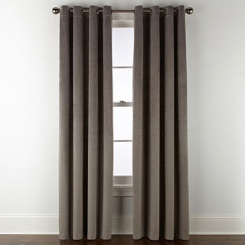 Liz Claiborne Holland Velvet 100% Blackout Grommet Top Single Curtain Panel