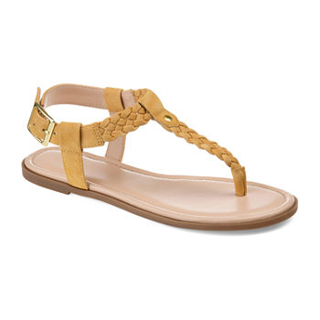 Journee Collection Womens Genevive Ankle Strap Flat Sandals