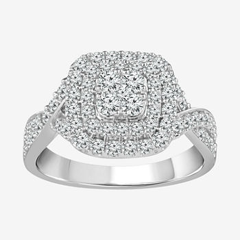 Womens 1 CT. T.W. Genuine White Diamond 10K Gold Engagement Ring