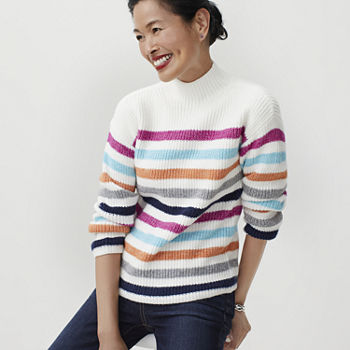 St. John's Bay Womens Funnel Neck Long Sleeve Pullover Sweater